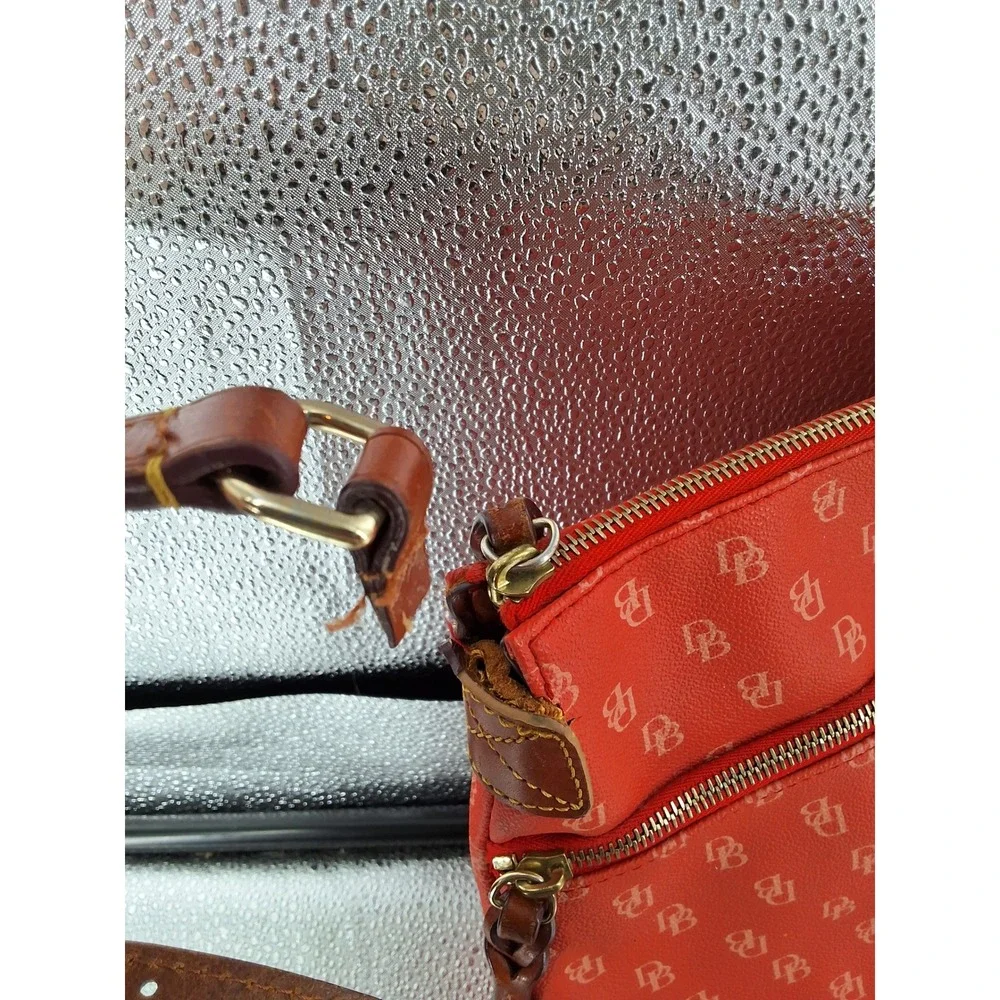 Dooney & Bourke Orange Signature Monogram Crossbody Bag & Wallet Set AS IS